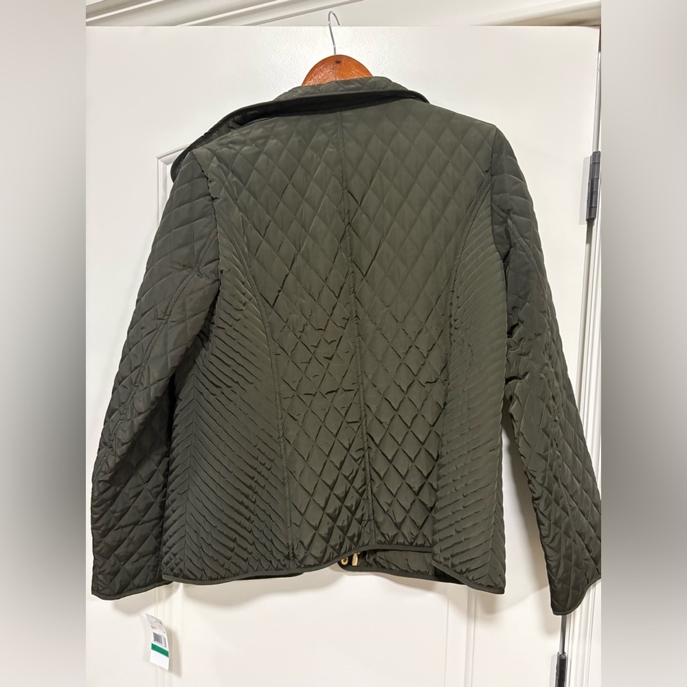 NWT Michael Kors Quilted Dark Green Utility Jacket - Picture 2 of 3